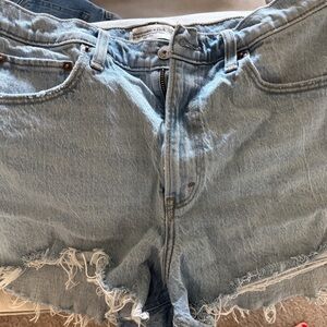 Abercrombie 90s high rise cut off jean shorts